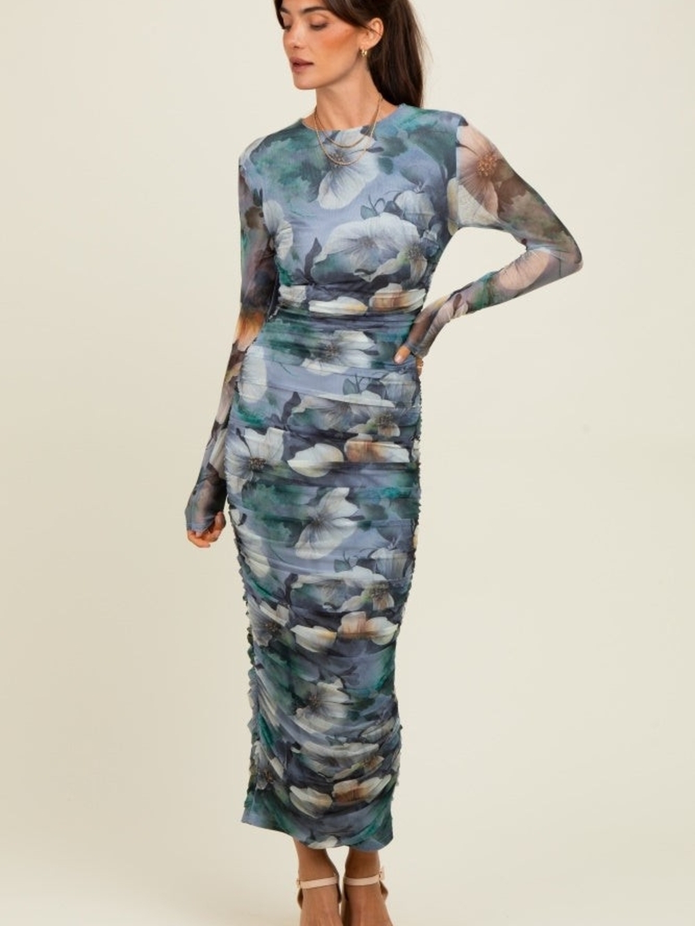 Privy Long Mesh Dress Size M